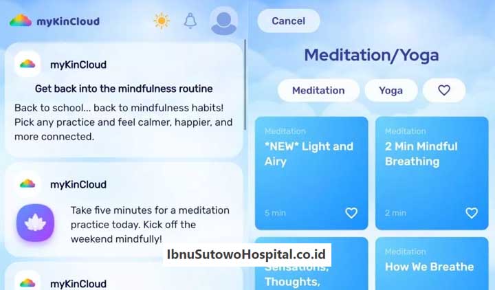 Aplikasi Meditasi myKinCloud