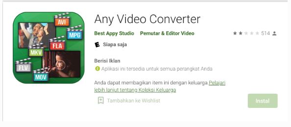 Aplikasi Kompres Video Any Covert For Android