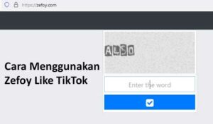 Cara Menggunakan Zefoy Like Tiktok